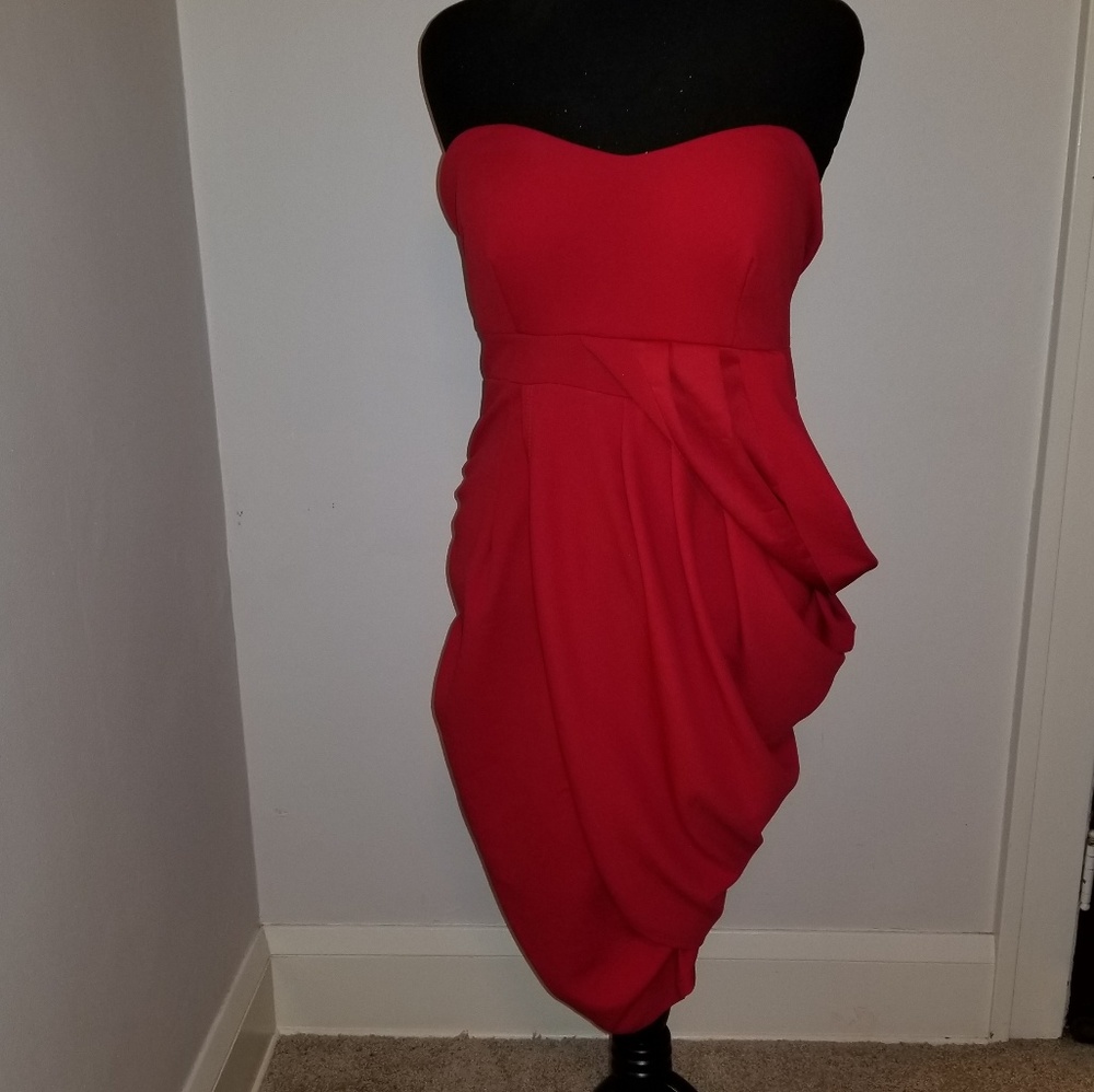 One shoulder Red Dress